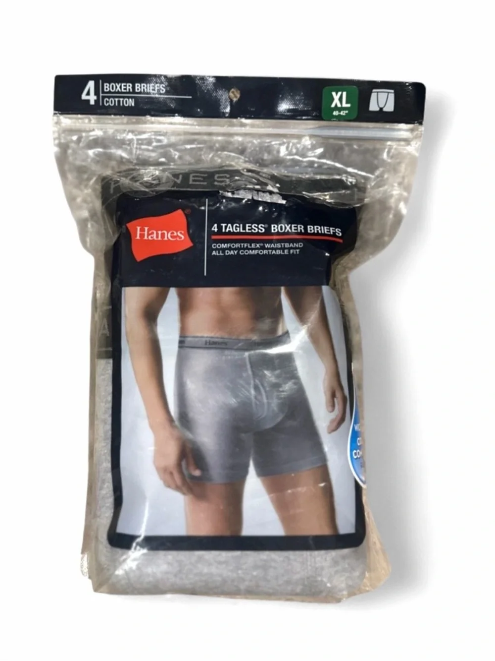Hanes 4-Pack Tagless Boxer Briefs Size Men’s XL (40-42”) [NWT, Sealed]